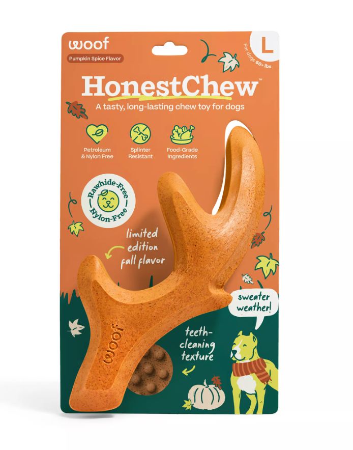 Woof HonestChew Pumpkin Spice Antler - L