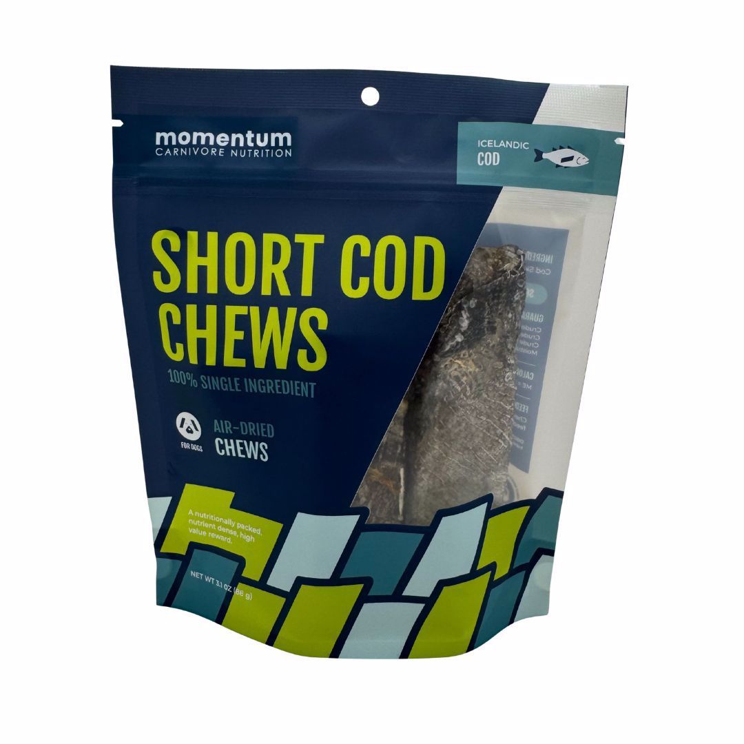 Momentum Air Dried Short Cod Chews  3pk Treats- 3oz