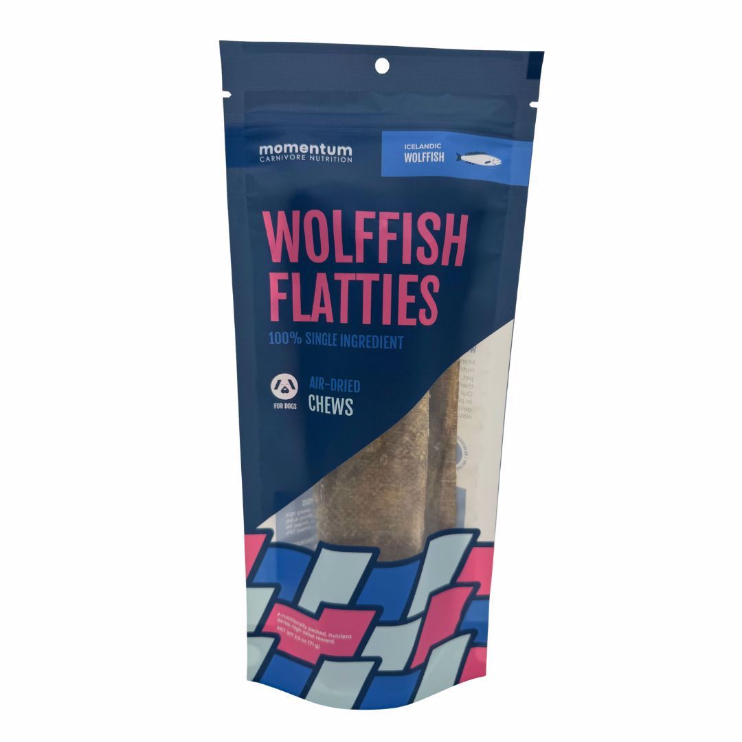 Momentum Air Dried Wolffish Flatties 3pk Treats- 2.5oz