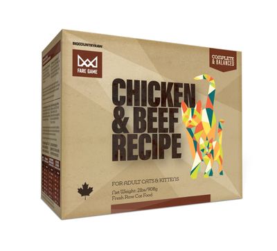 Big Country Raw Chicken &amp; Beef Frozen Cat Food - 2lbs