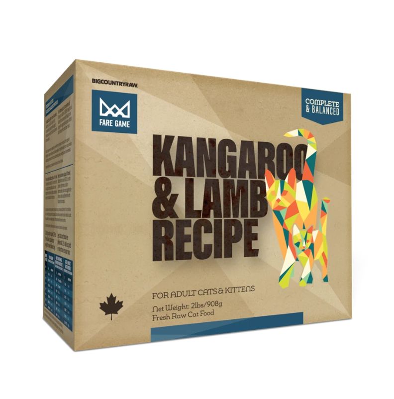 Big Country Raw Kangaroo &amp; Lamb Frozen Cat Food - 2lbs