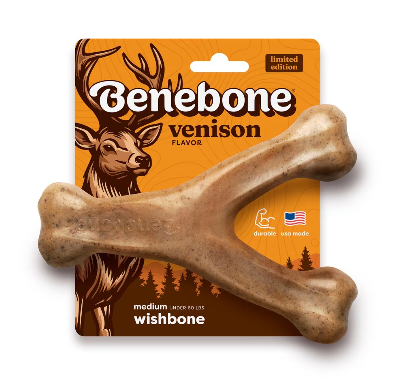 Benebone Wishbone Venison Chew Toy - M