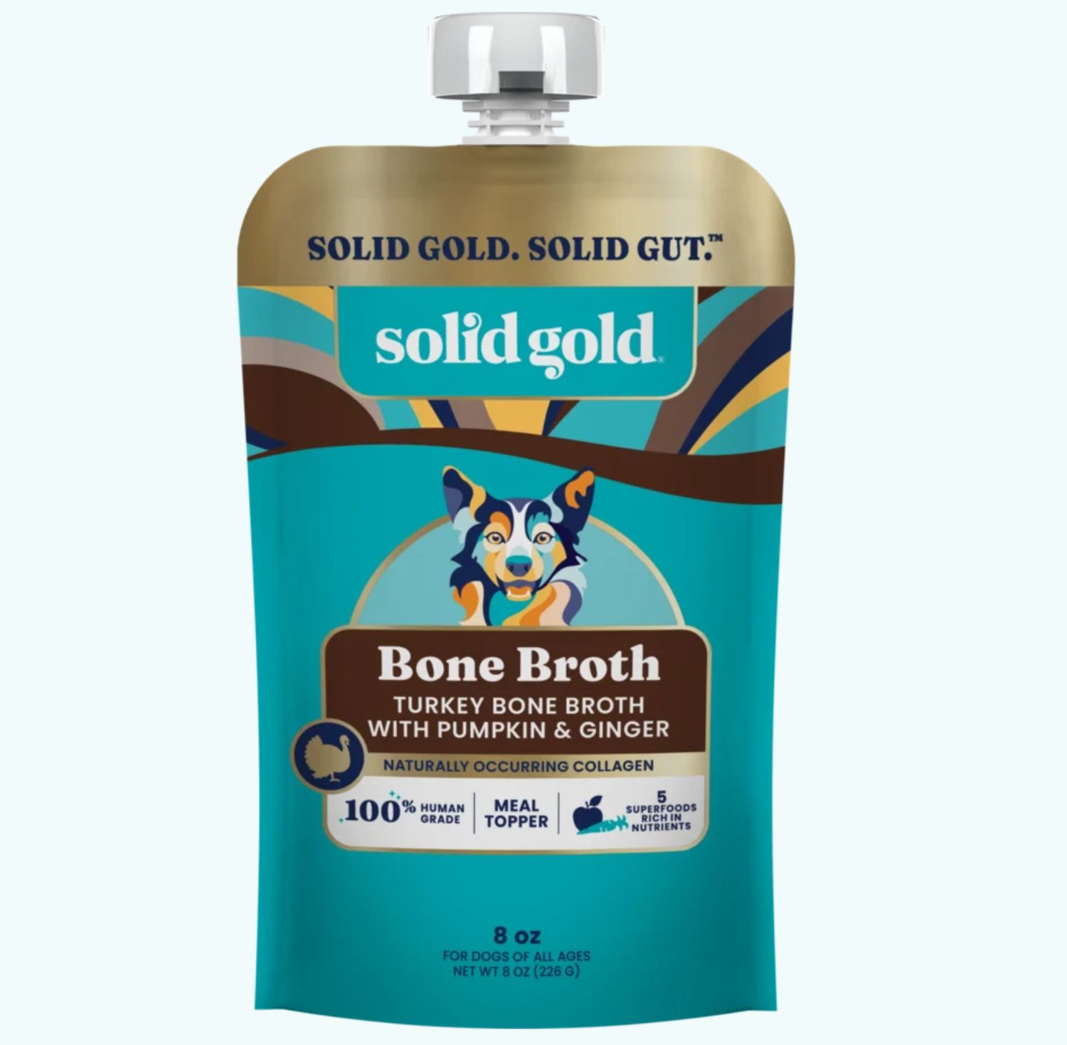 Solid Gold Turkey/Pumpkin/Ginger Bone Broth Topper 8oz