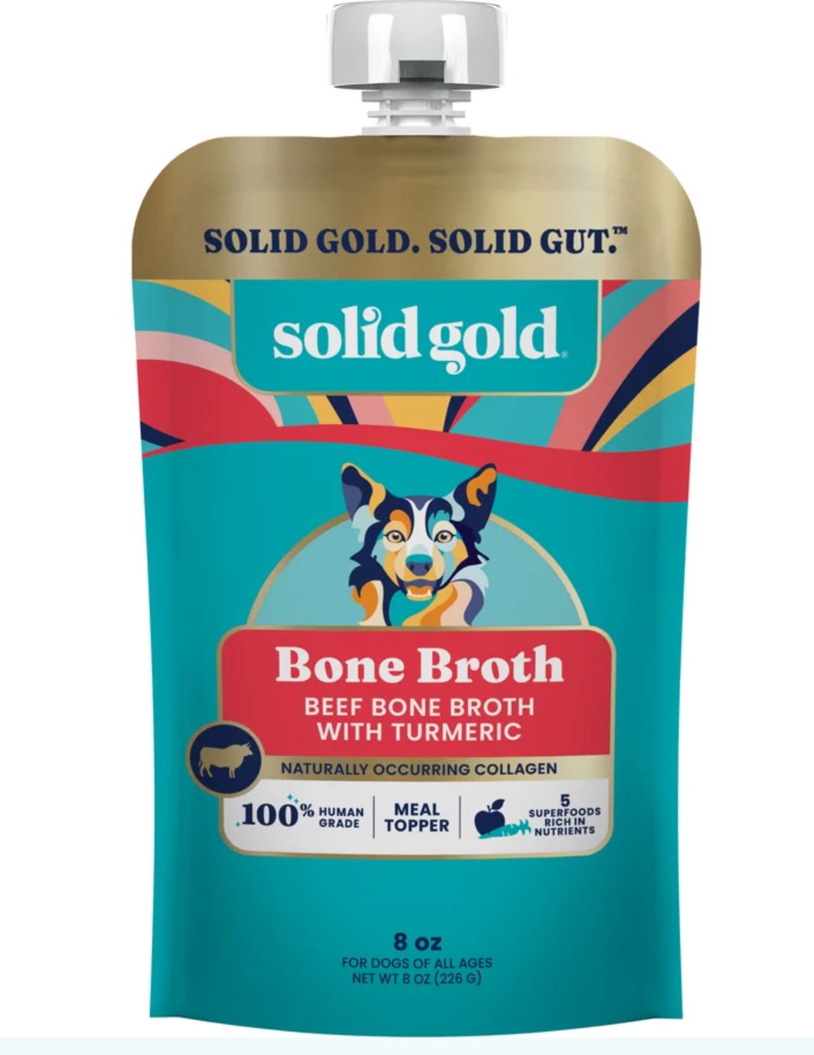 Solid Gold Beef/Turmeric Bone Broth Topper 8oz