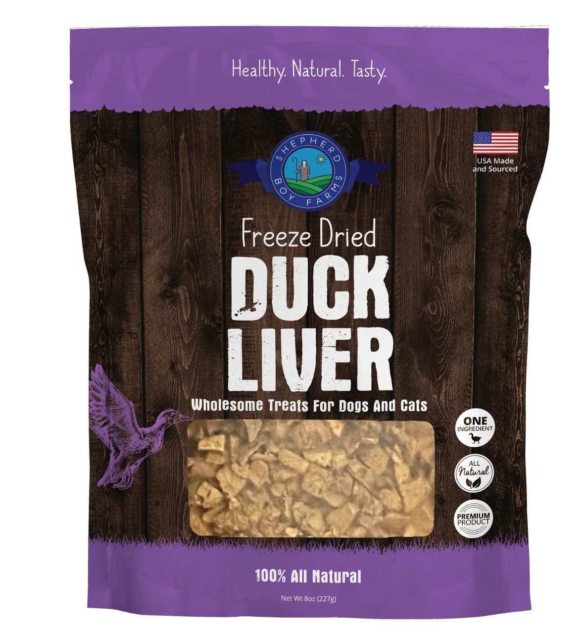 Shepherd Boy Farms Freeze Dried Duck Liver Treats 8 oz