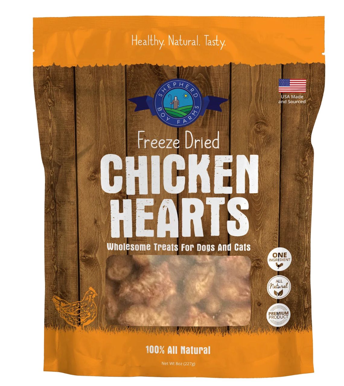 Shepherd Boy Farms Freeze Dried Chicken Heart Treats 8 oz
