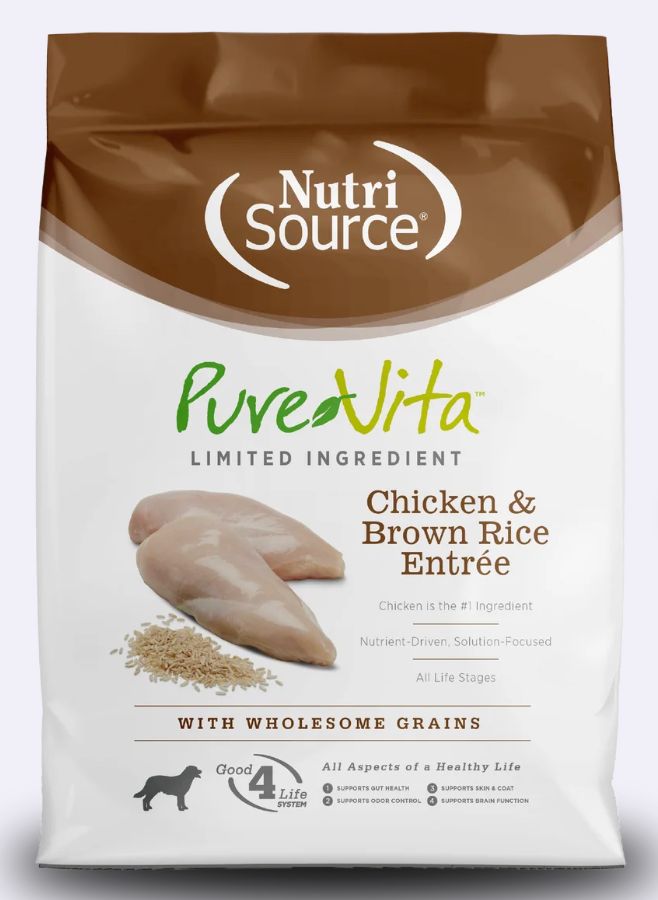 PureVita Chicken &amp; Brown Rice Entree for Dogs- 4lb