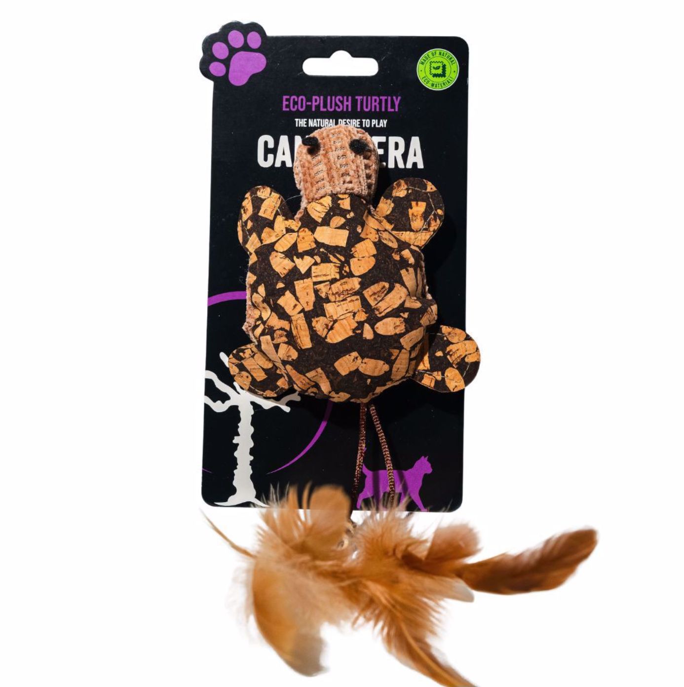 Canophera Turtly w Feathers Plush Cat Toy