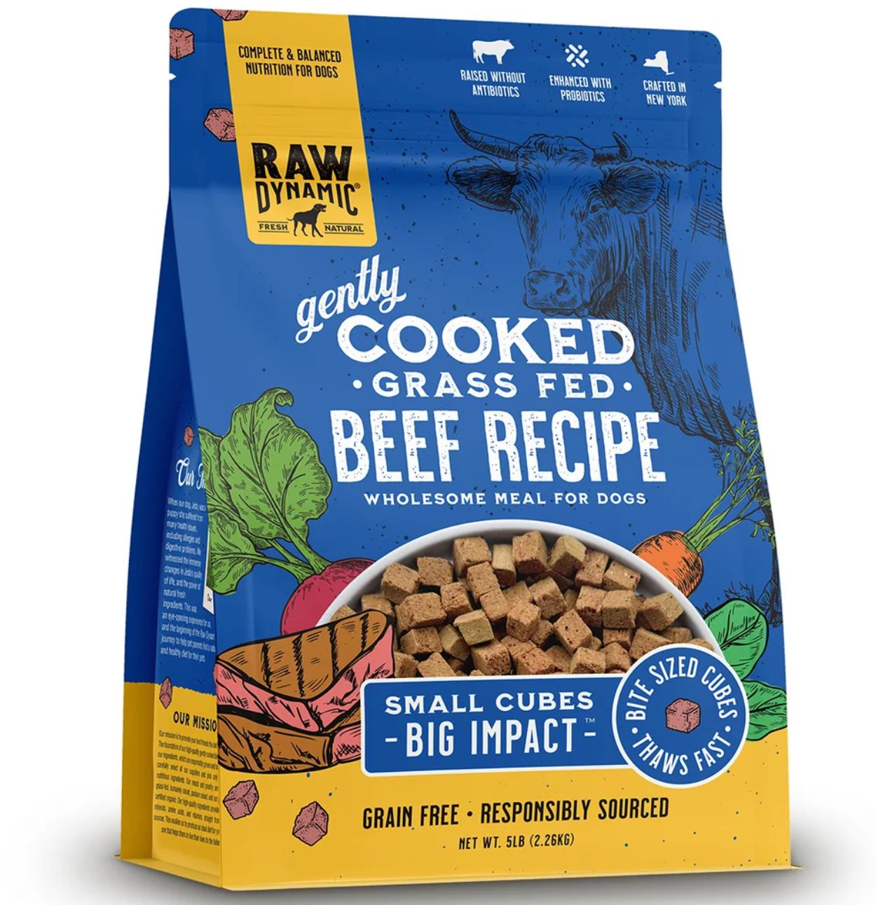 Raw Dynamic Frozen Gently Cooked Beef Recipe for Dogs 5lb