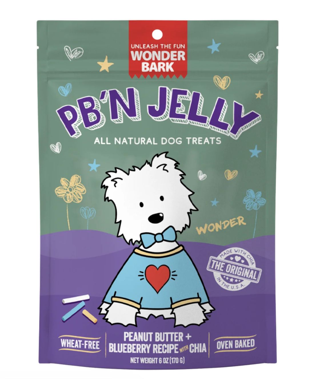 Wonder Bark PB N Jelly Dog Treats 6oz