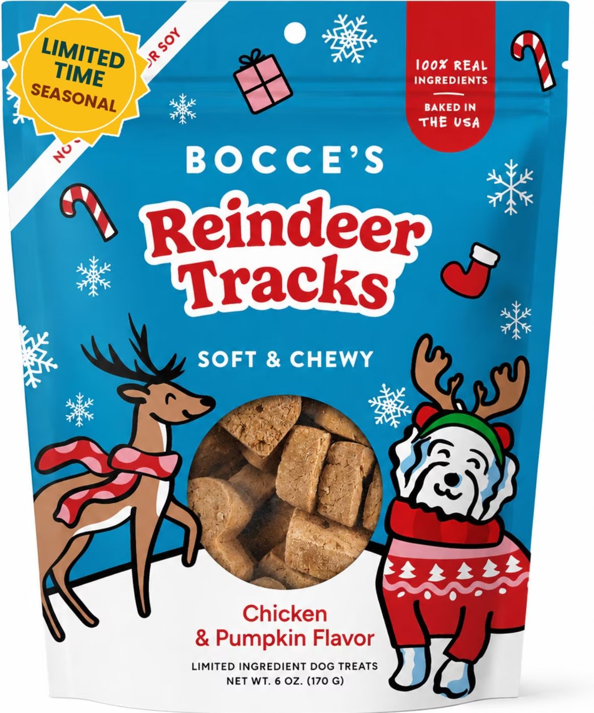 Bocce's Bakery Reindeer Tracks Soft &amp; Chewy Dog Treats
