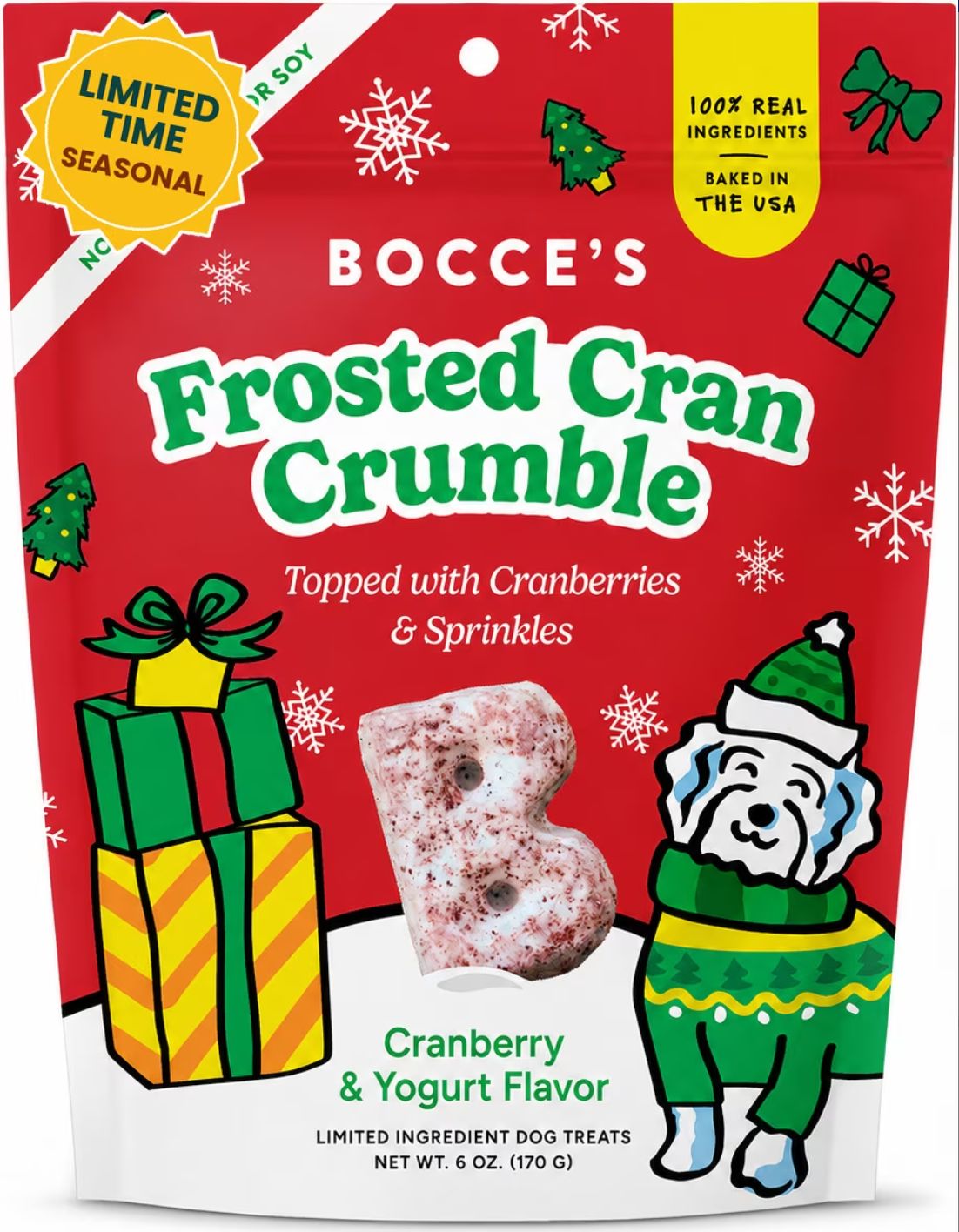Bocce's Bakery Frosted Cran Crumbles Soft &amp; Chewy Dog Treats