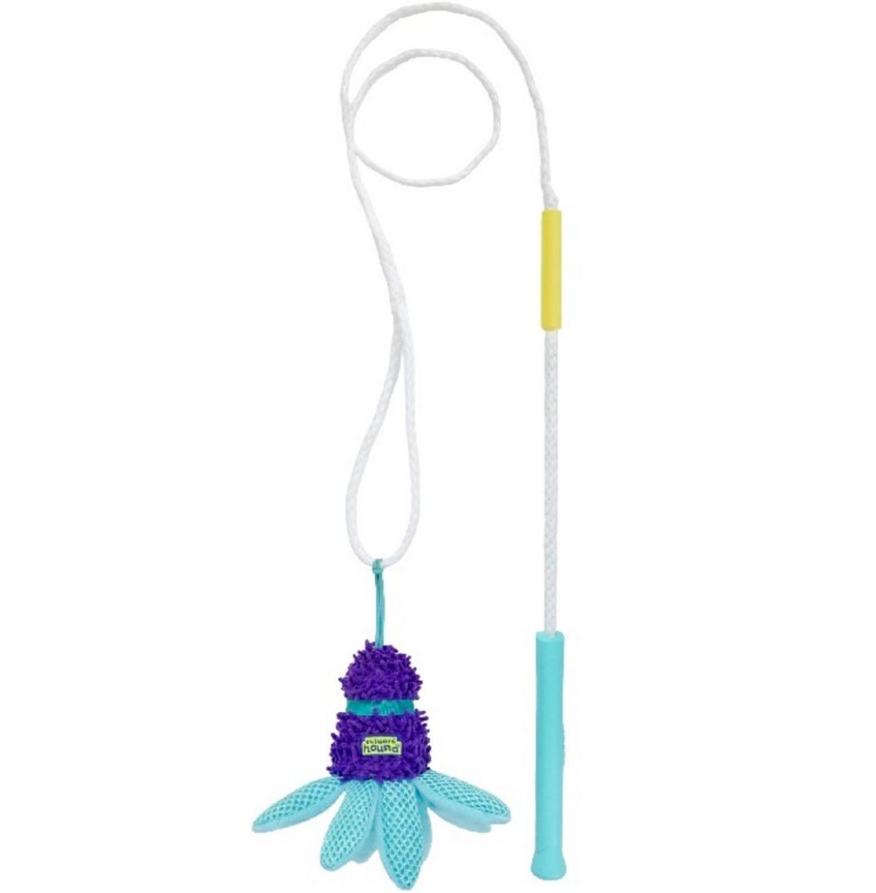 Outward Hound FlyFetch Teaser Wand Dog Toy with Crinkle Attachment