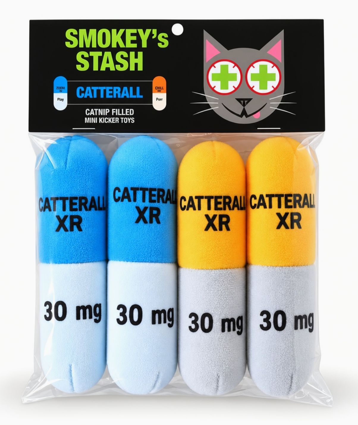 Smokey's Stash Catnip Catterall Kicker Cat Toy - 4 Pack