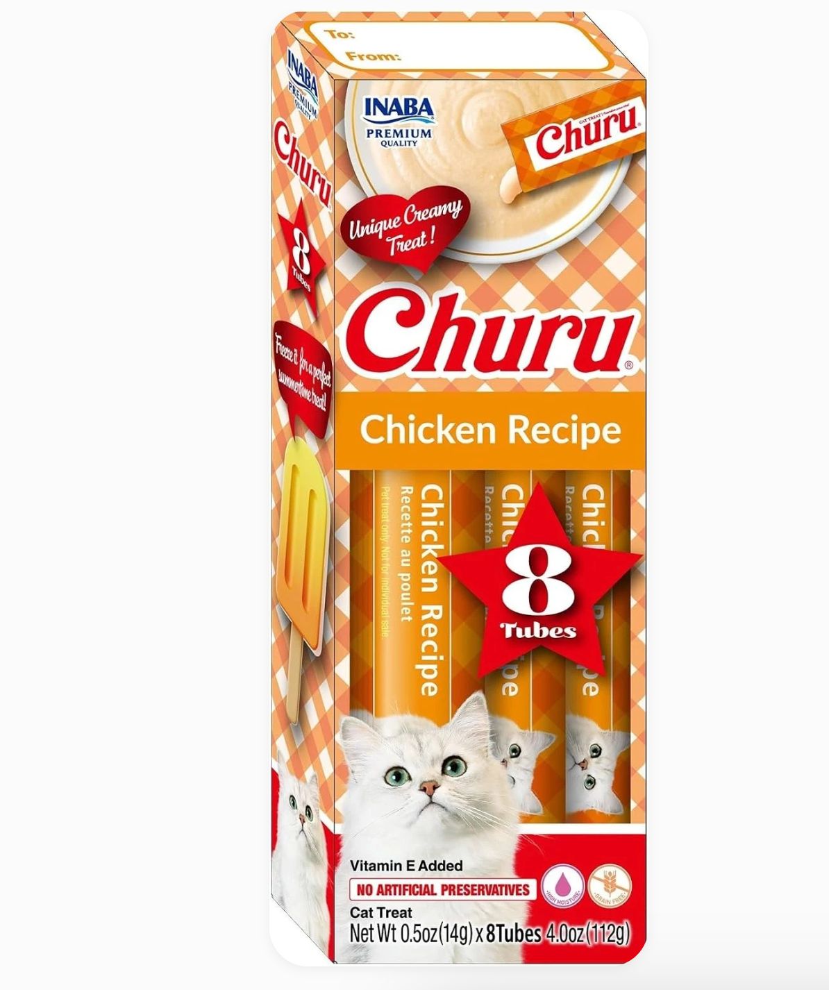 Inaba Churu Chicken Recipe Holiday Cat Treat Box 8 Pack