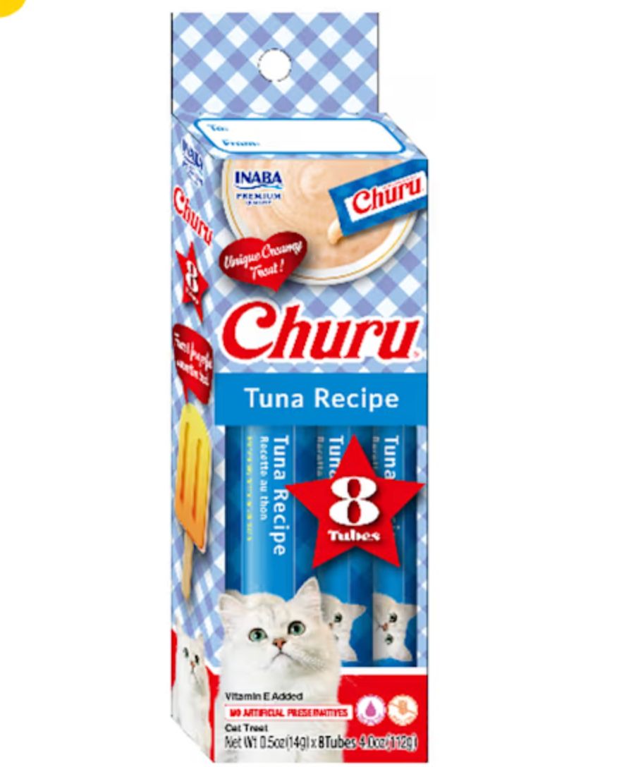 Inaba Churu Tuna Recipe Puree Holiday Treat Tubes 8 pack