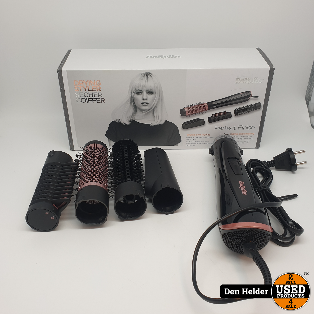 BaByliss Perfect Finish Föhnborstel AS126E - Multistyler met 4 opzetstukken - Ionisch - 1000W