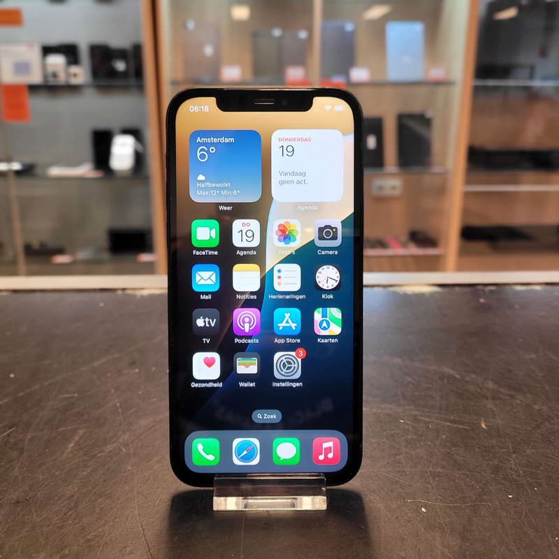 Apple iPhone 12 64GB Accu 91 iOS 18 - In Nette Staat