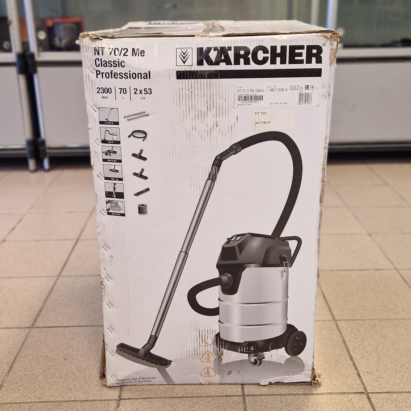 Kärcher water-/stofzuiger NT 70/2 | 70 L | 2400 W - Nieuw! (Verpakking Beschadigd)