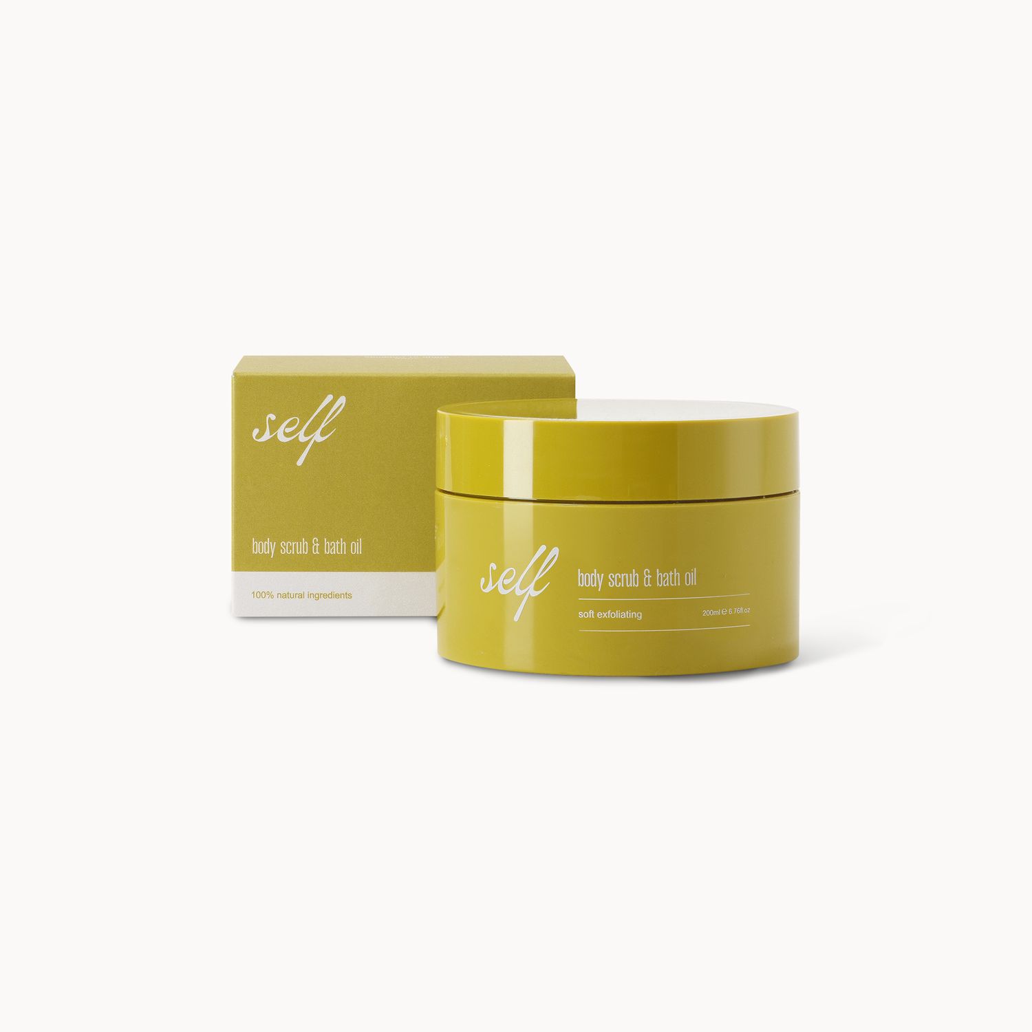 Self soft exfoliating body scrub and bath oil