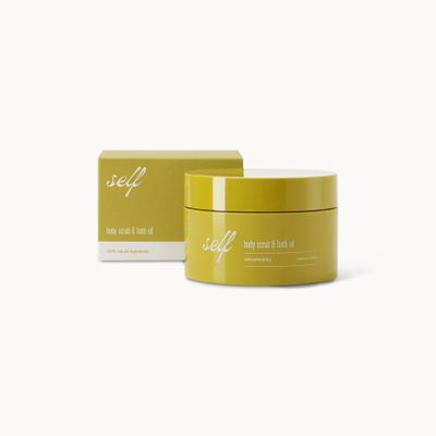 Self soft exfoliating body scrub and bath oil