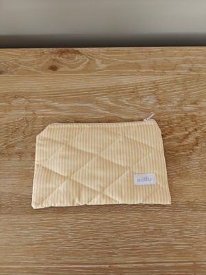 Millie plat pouch streepjes geel