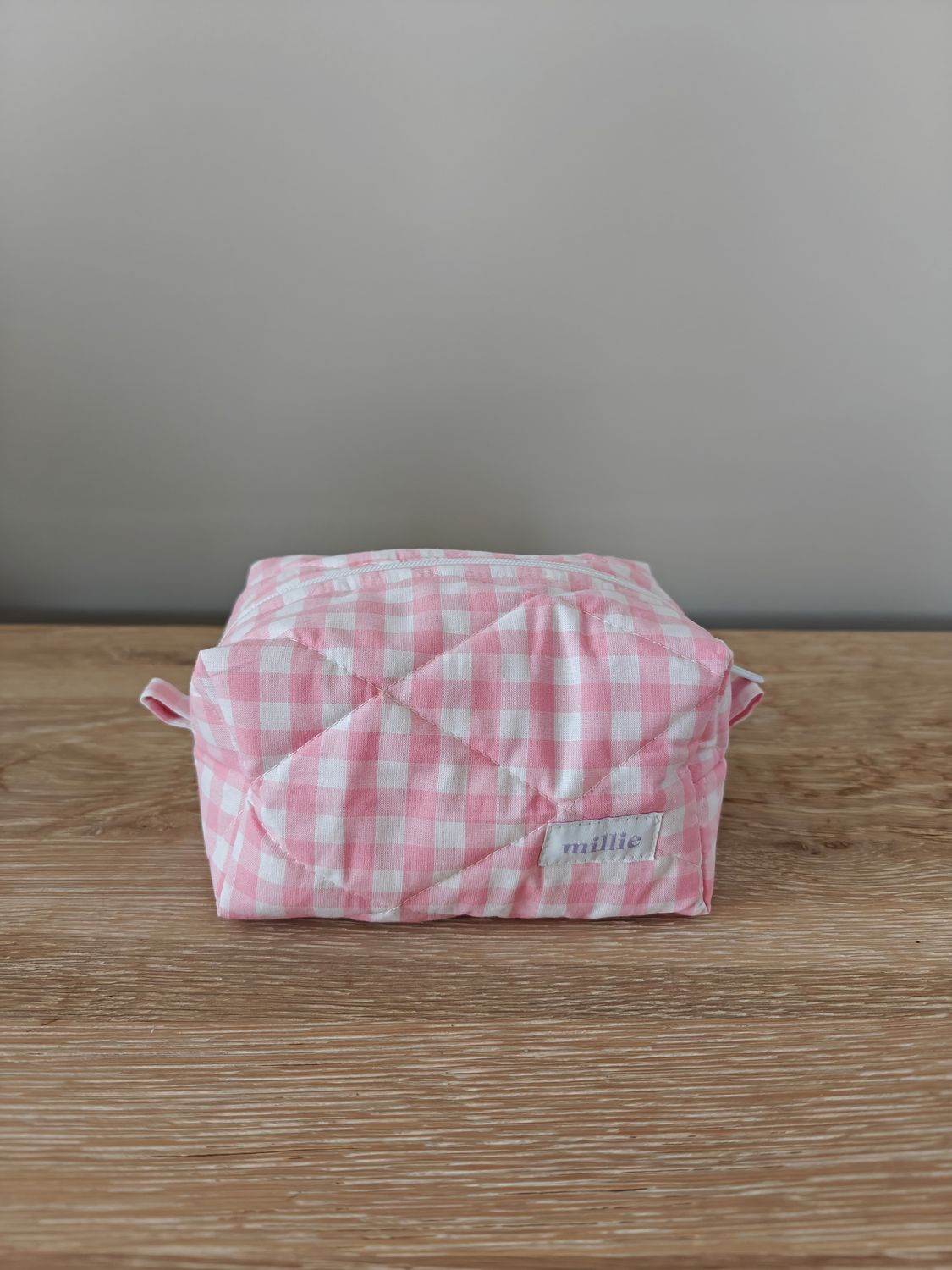 Millie toilettas klein ruitjes roze