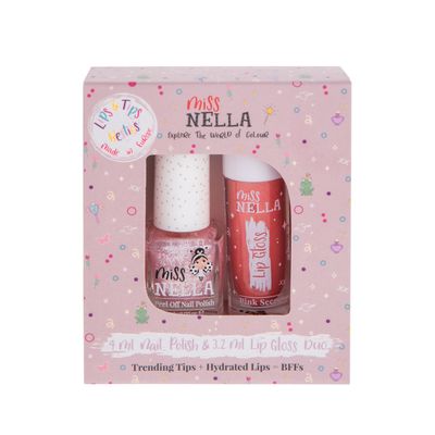Miss Nella nagellak + lip gloss &quot;Pink Secret&quot; set