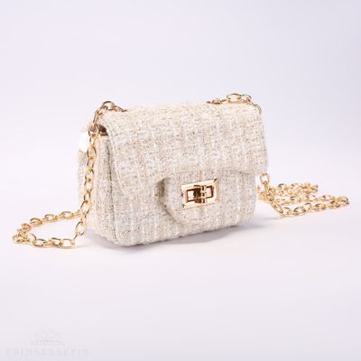 Prinsessefin handtasje klein Isadora "Antique White"