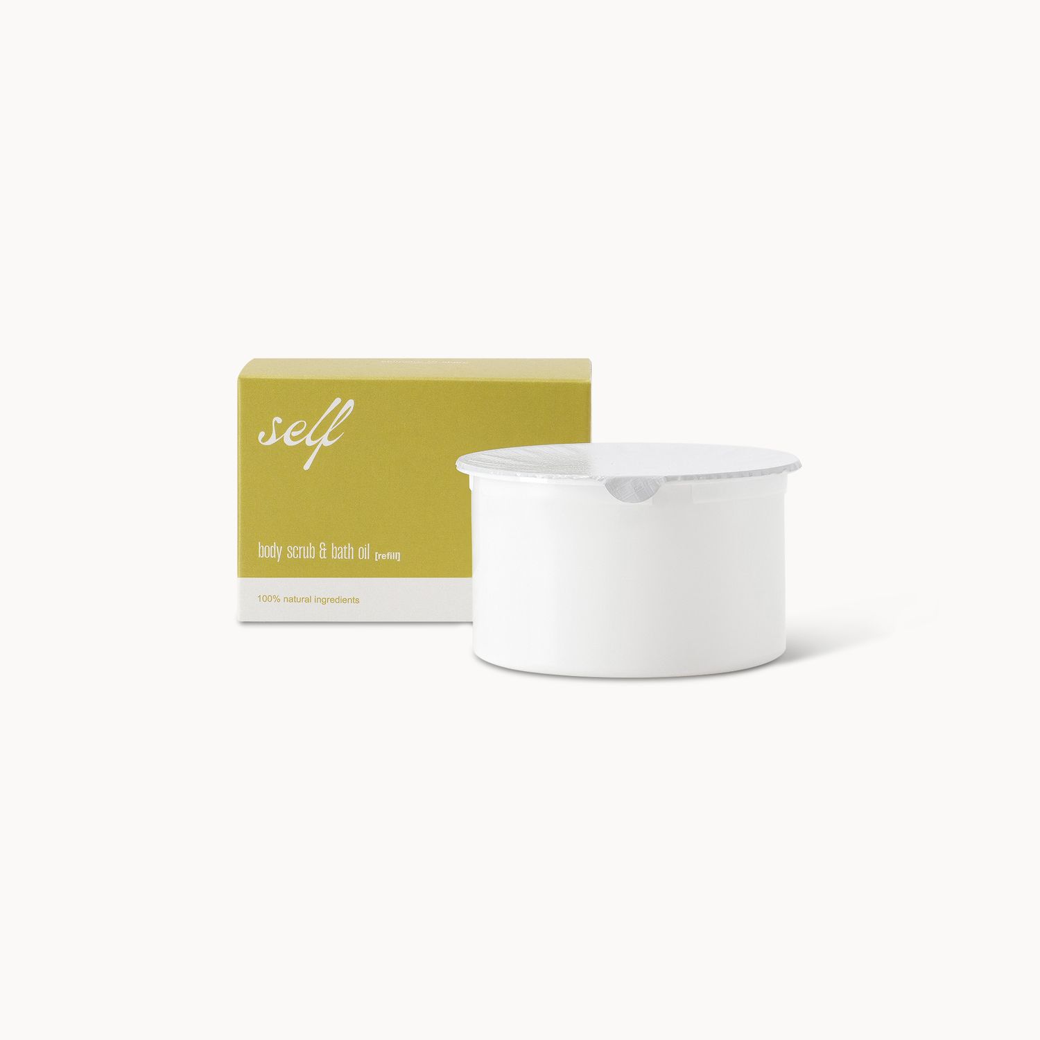 Self refill soft exfoliating body scrub &amp; bath oil