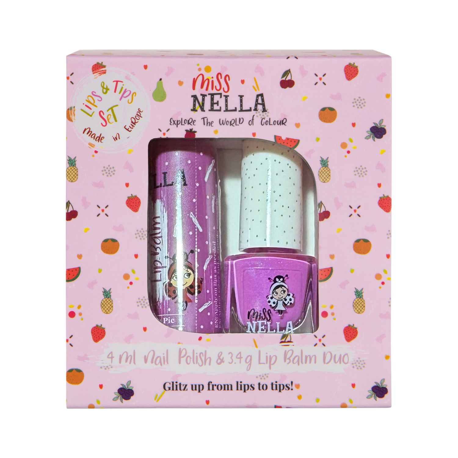 Miss Nella duopack nagellak + lipbalm "Cutie Pie"