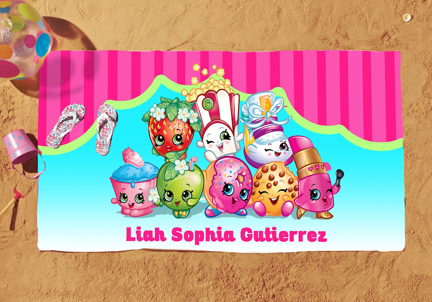 Shopkins Bath Towel, Personalized Shopkins Towel, Shopkins, Shopkins Towel with name