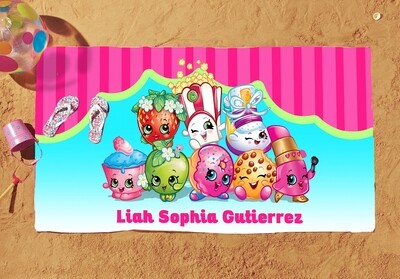 Shopkins Bath Towel, Personalized Shopkins Towel, Shopkins, Shopkins Towel with name