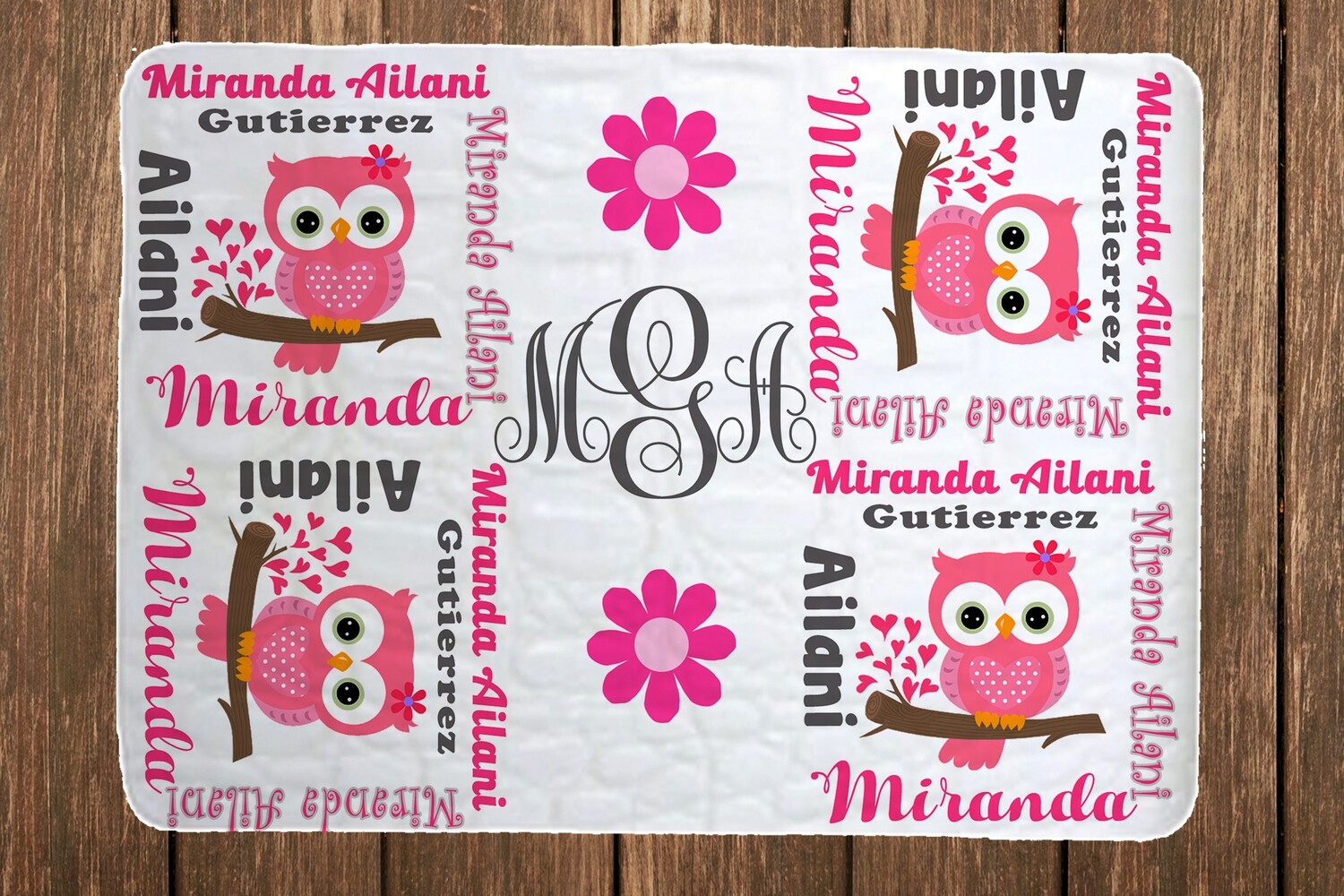Pink Owl Baby Blanket, Personalized Baby Blankets, Personalized Owl Blanket, Owl, Baby Owl, Baby Shower Gifts, Owl Baby Shower