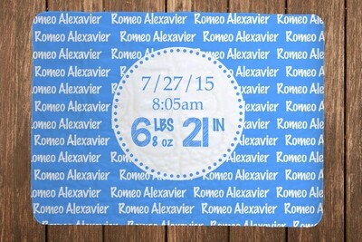 Solid Baby Boy Blanket with Birth details , Personalized Baby Blankets, Personalized Baby Blanket, Baby Blanket with Name, Baby Shower Gifts, Blanket with Name Baby Shower, Baby Shower