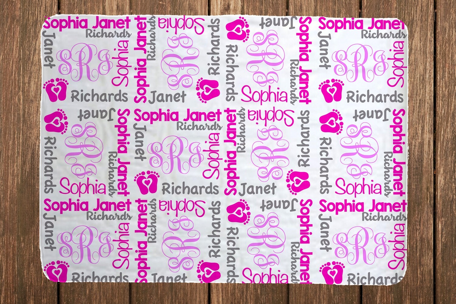 Baby Girl Blanket with foot prints , Personalized Baby Blankets, Personalized Baby Blanket, Baby Blanket with Name, Baby Shower Gifts, Blanket with Name Baby Shower, Baby Shower
