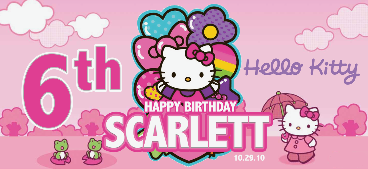 Hello Kitty - Personalized Poster with Your Name, Birthday Banner, Custom  Wall Décor, Wall Art