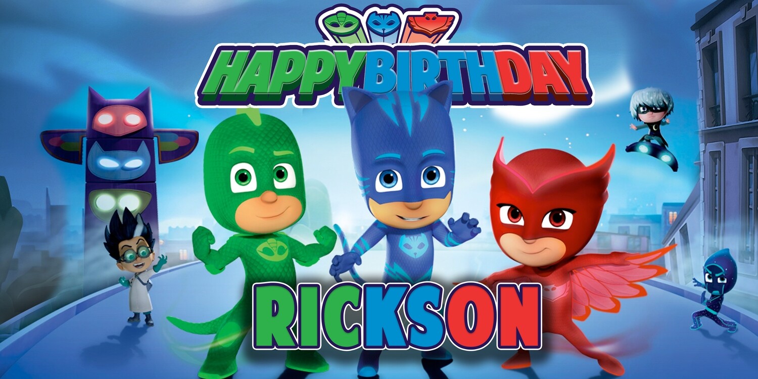 Custom PJ Masks Birthday Banner