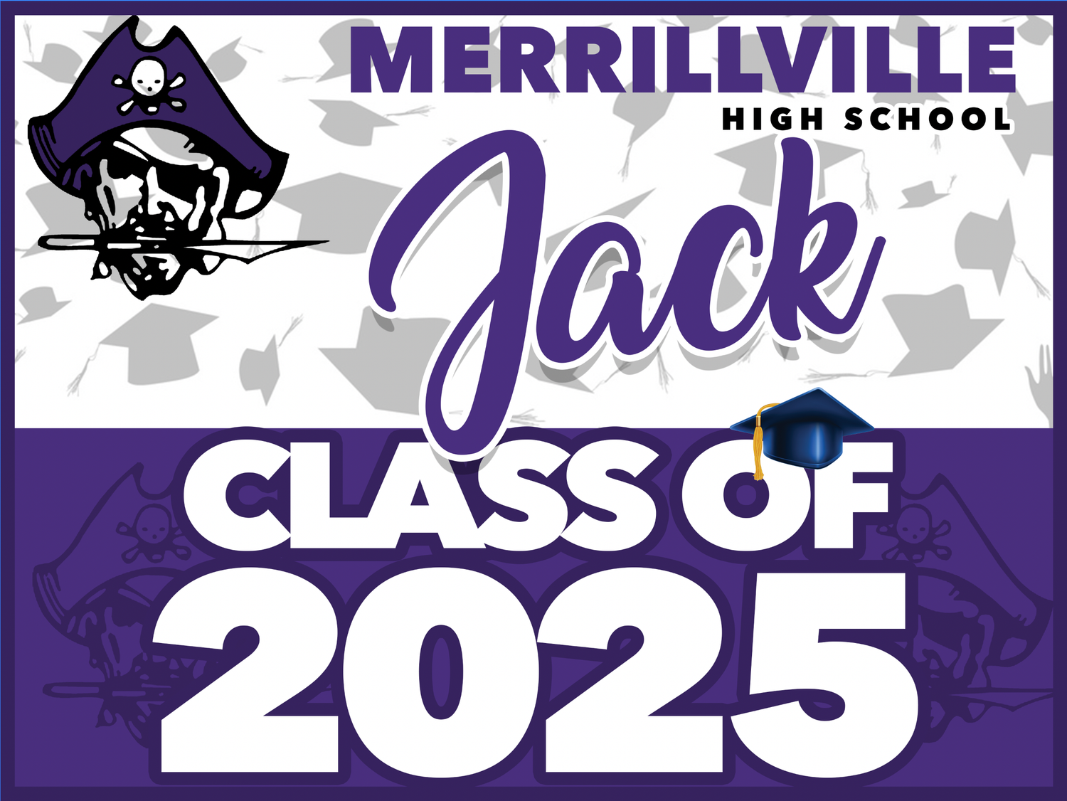 MERRILLVILLE HIGH SCHOOL GRAD YARD SIGN