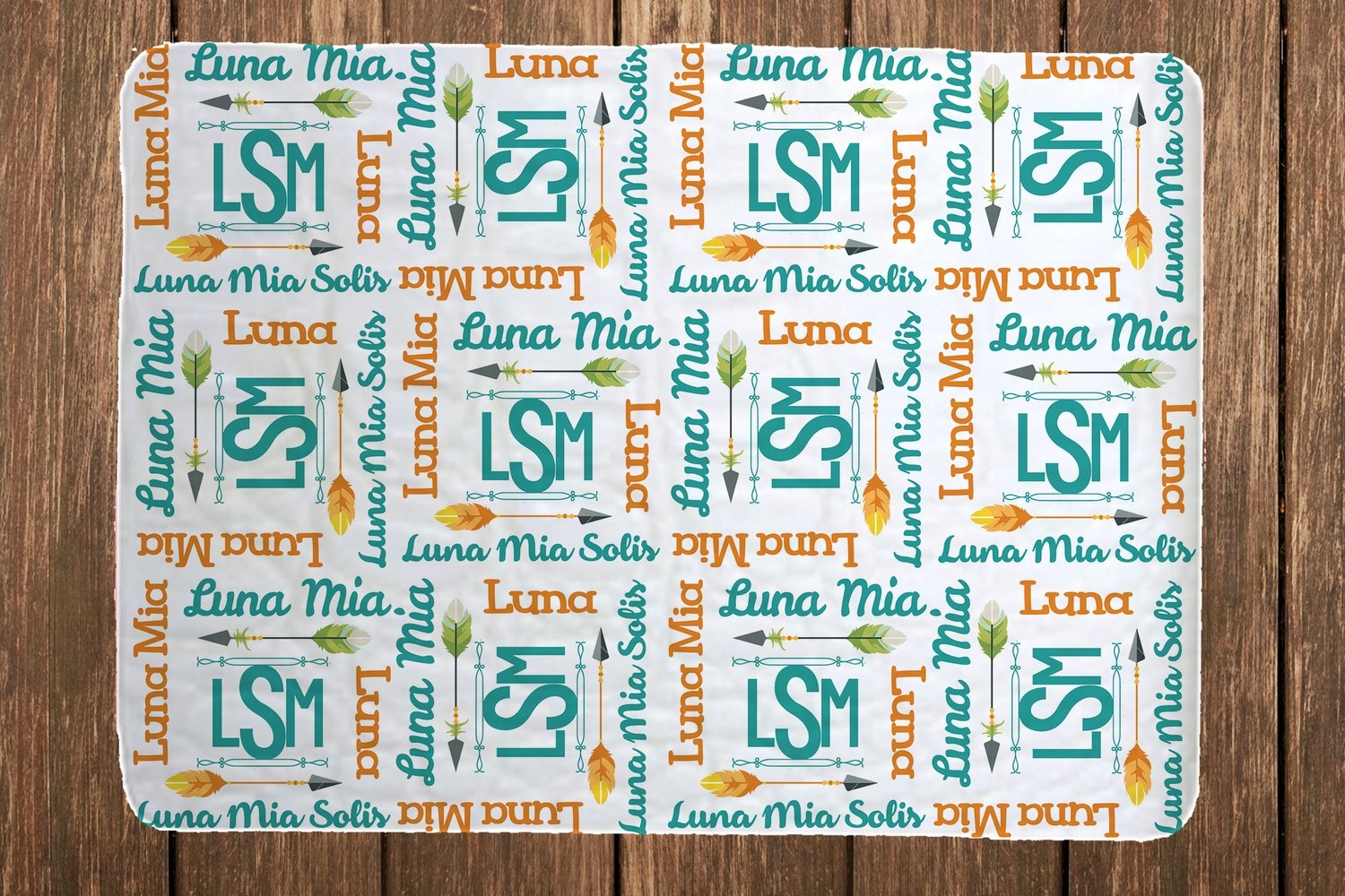 Baby Girl Blanket with feathers and arrows , Personalized Baby Blankets, Personalized Baby Blanket, Baby Blanket with Name, Baby Shower Gifts, Blanket with Name Baby Shower, Baby Shower