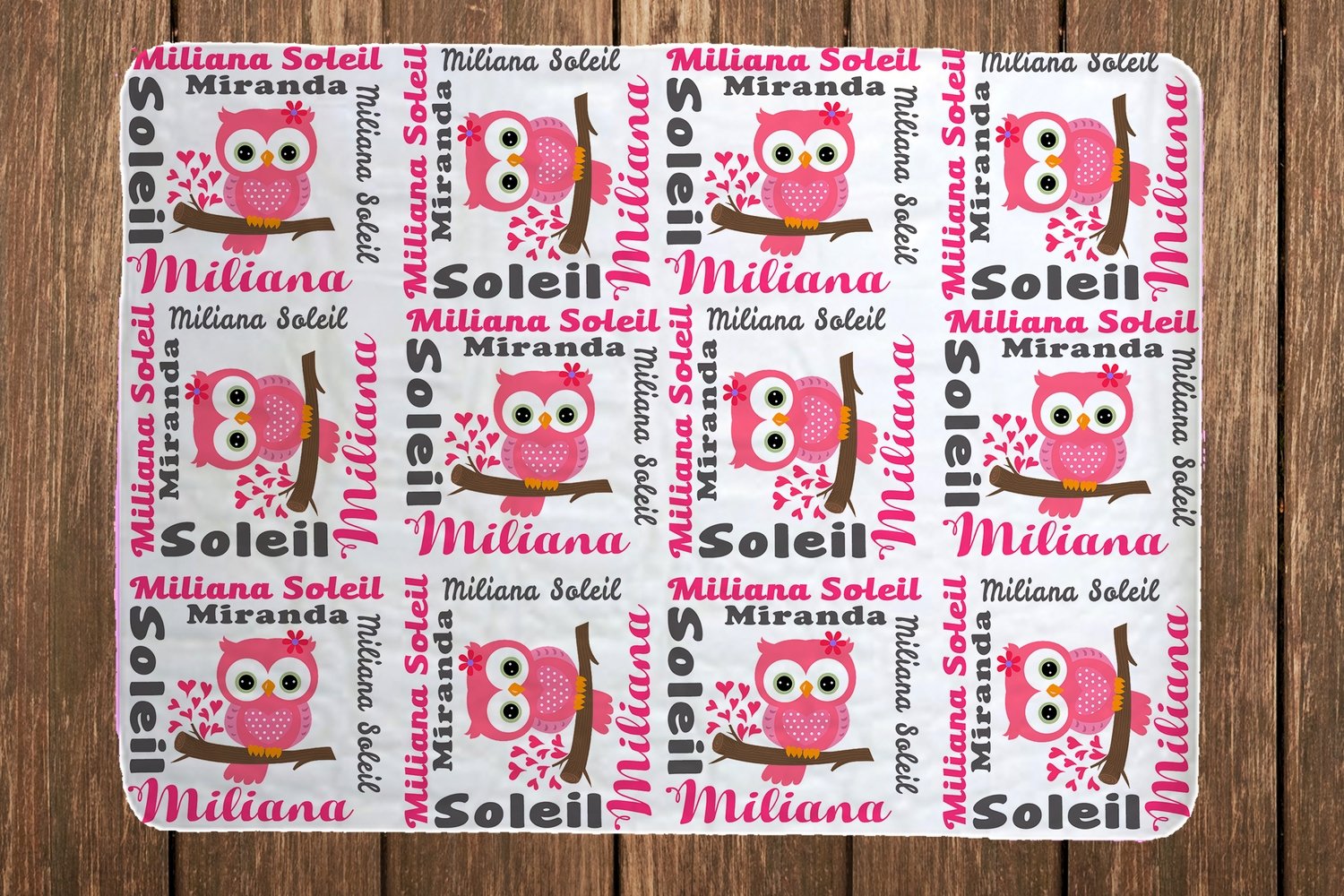 Baby Girl Blanket with Cute Owls , Personalized Baby Blankets, Personalized Baby Blanket, Baby Blanket with Name, Baby Shower Gifts, Blanket with Name Baby Shower, Baby Shower
