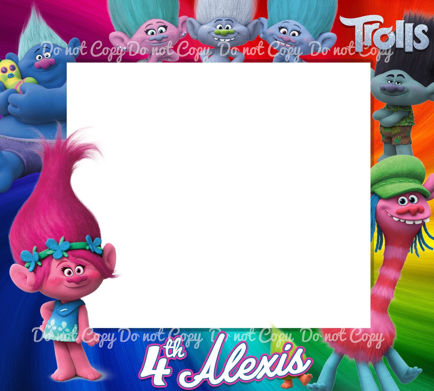 TROLLS DIY BIRTHDAY PARTY FRAME STICKER