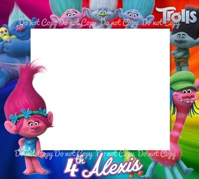 TROLLS DIY BIRTHDAY PARTY FRAME STICKER