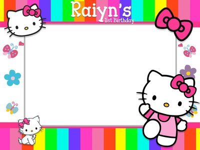 HELLO KITTY DIY BIRTHDAY PARTY FRAME STICKER