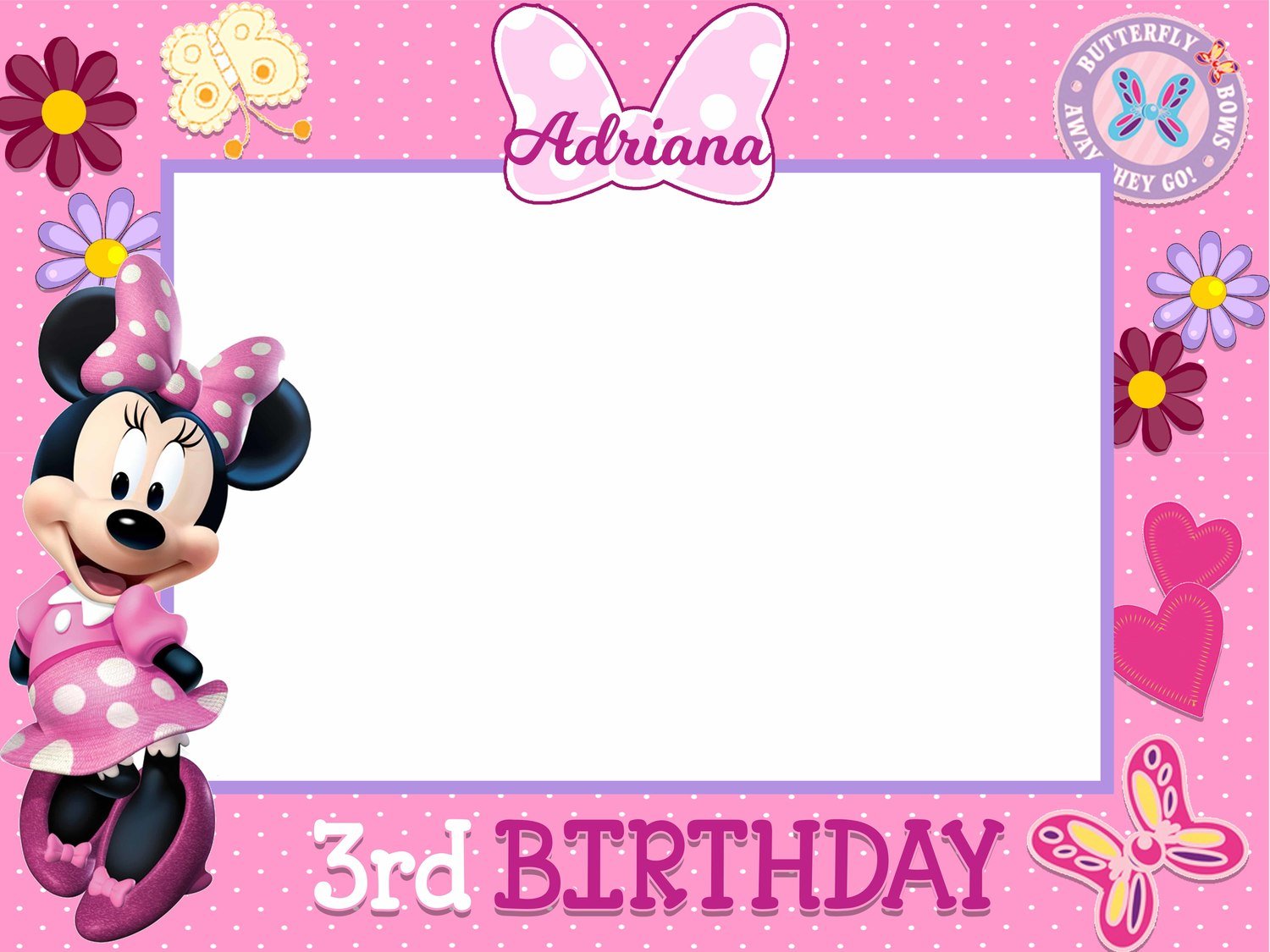 MINNIE MOUSE DIY BIRTHDAY PARTY FRAME STICKER