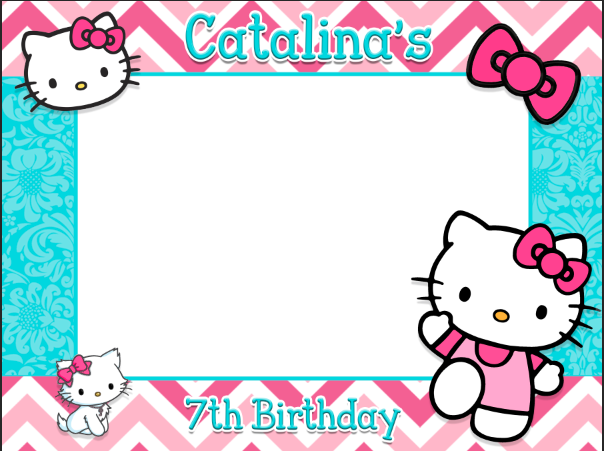 HELLO KITTY DIY BIRTHDAY PARTY FRAME STICKER
