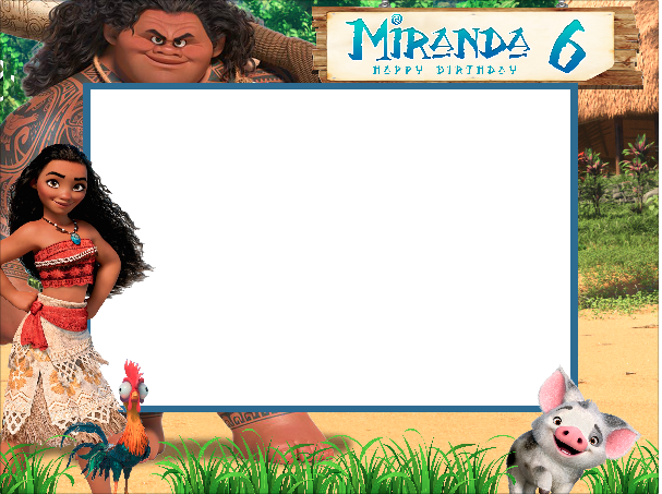 MOANA DIY BIRTHDAY PARTY FRAME STICKER