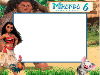 MOANA DIY BIRTHDAY PARTY FRAME STICKER