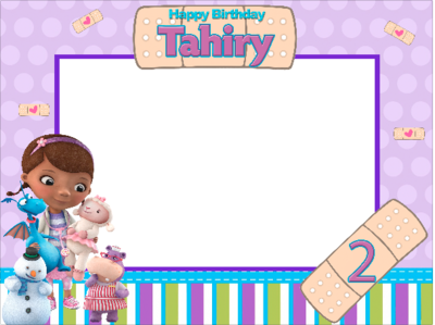 DOC MCSTUFFINS DIY BIRTHDAY PARTY FRAME STICKER