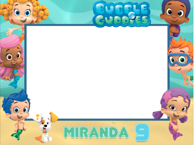 BUBBLE GUPPIES DIY BIRTHDAY PARTY FRAME STICKER